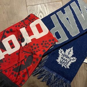 Scarfs 2 Toronto sports ,adidas FC soccer, Hockey Toronto Maple Leafs men's